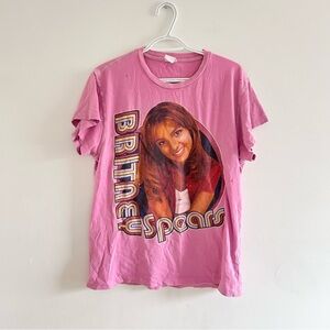 MadeWorn Britney Spears Pink Graphic Tee with Multicolor Print